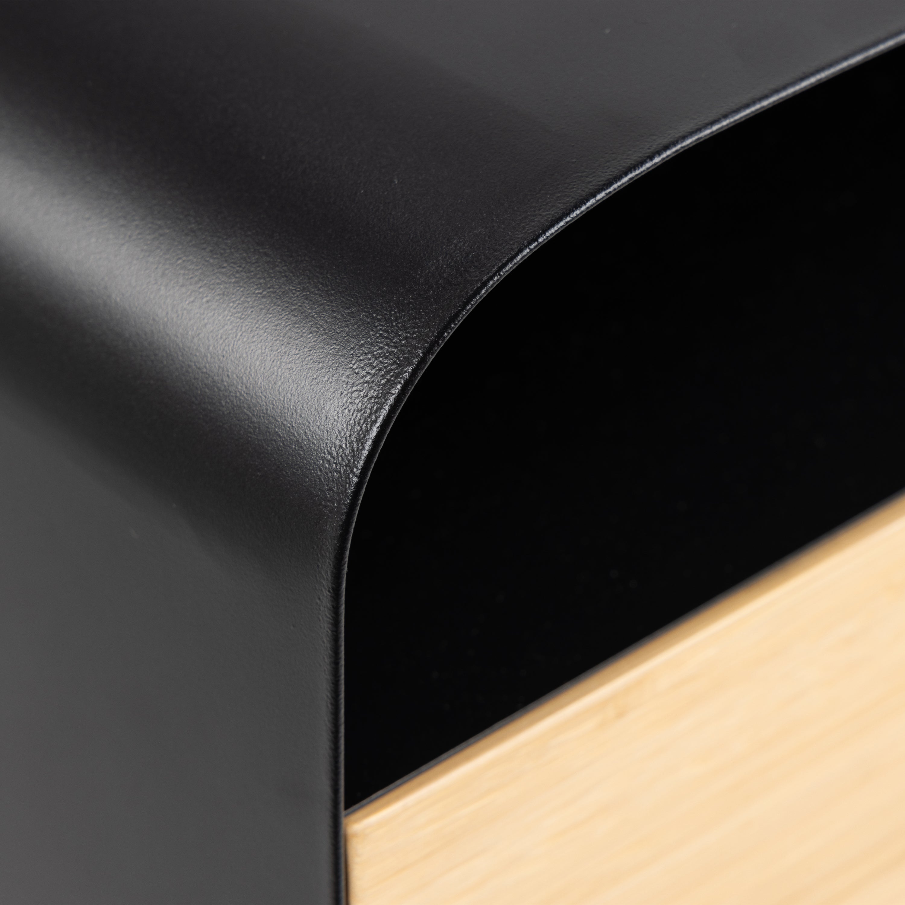 Joliet Wallmounted Bedside Table in Black and Bamboo – FTG, view 6