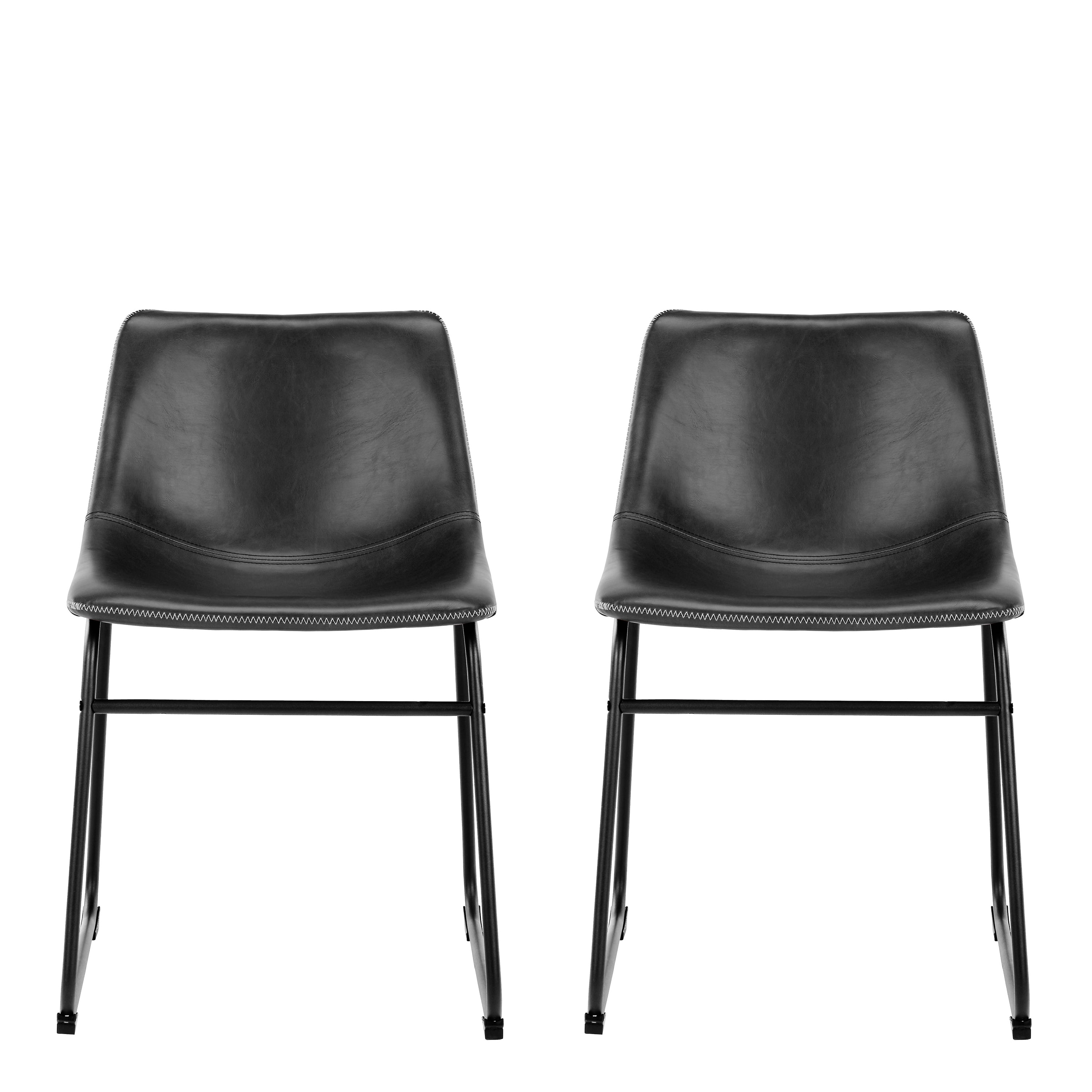 I_Oregon Dining Chair In Black with Cream Stitching, Set of 2. – FTG, view 2