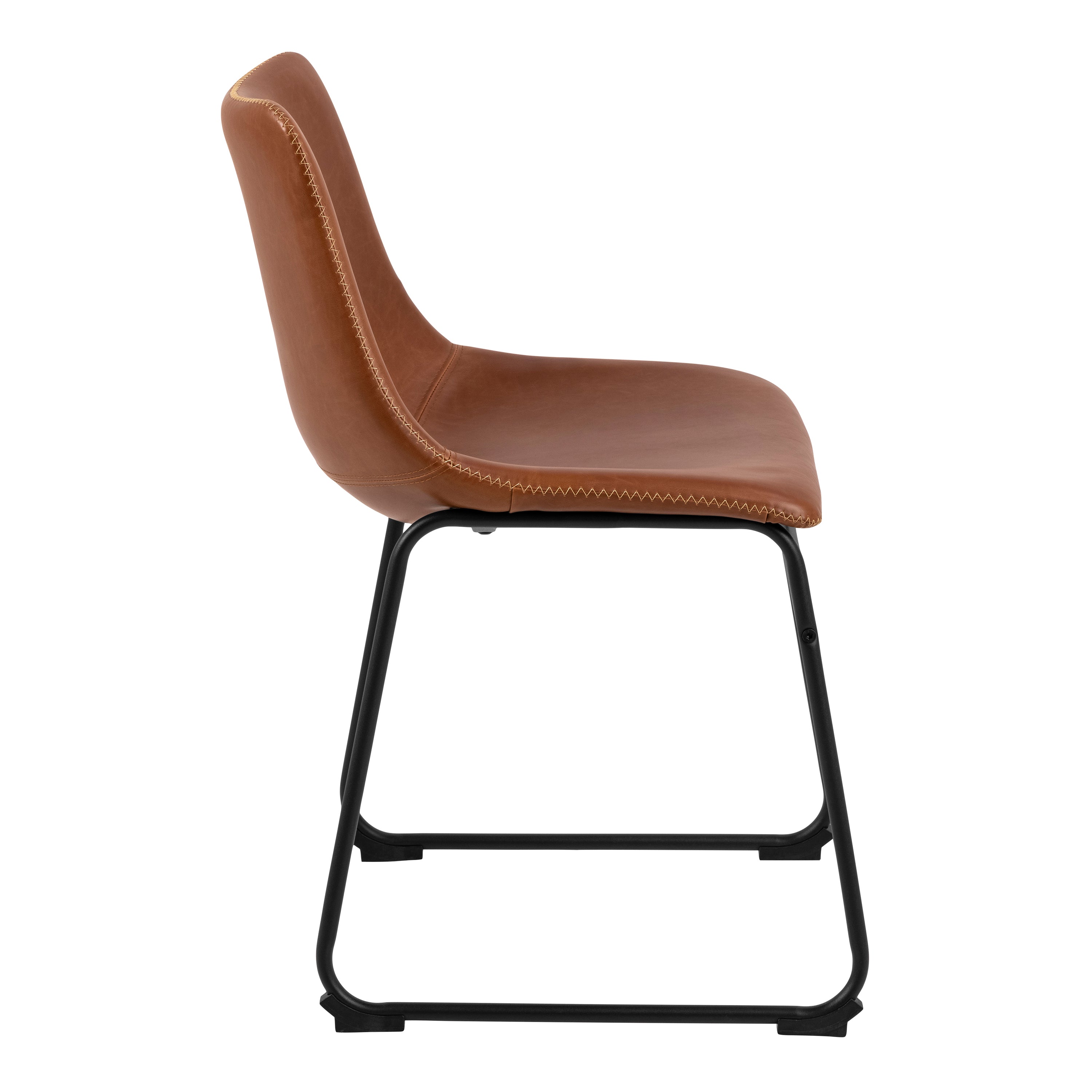 I_Oregon Dining Chair In Brown with Cream Stitching Set of 2. – FTG, view 3