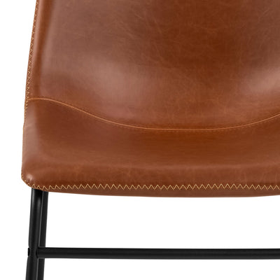 I_Oregon Dining Chair In Brown with Cream Stitching Set of 2. – FTG, view 7