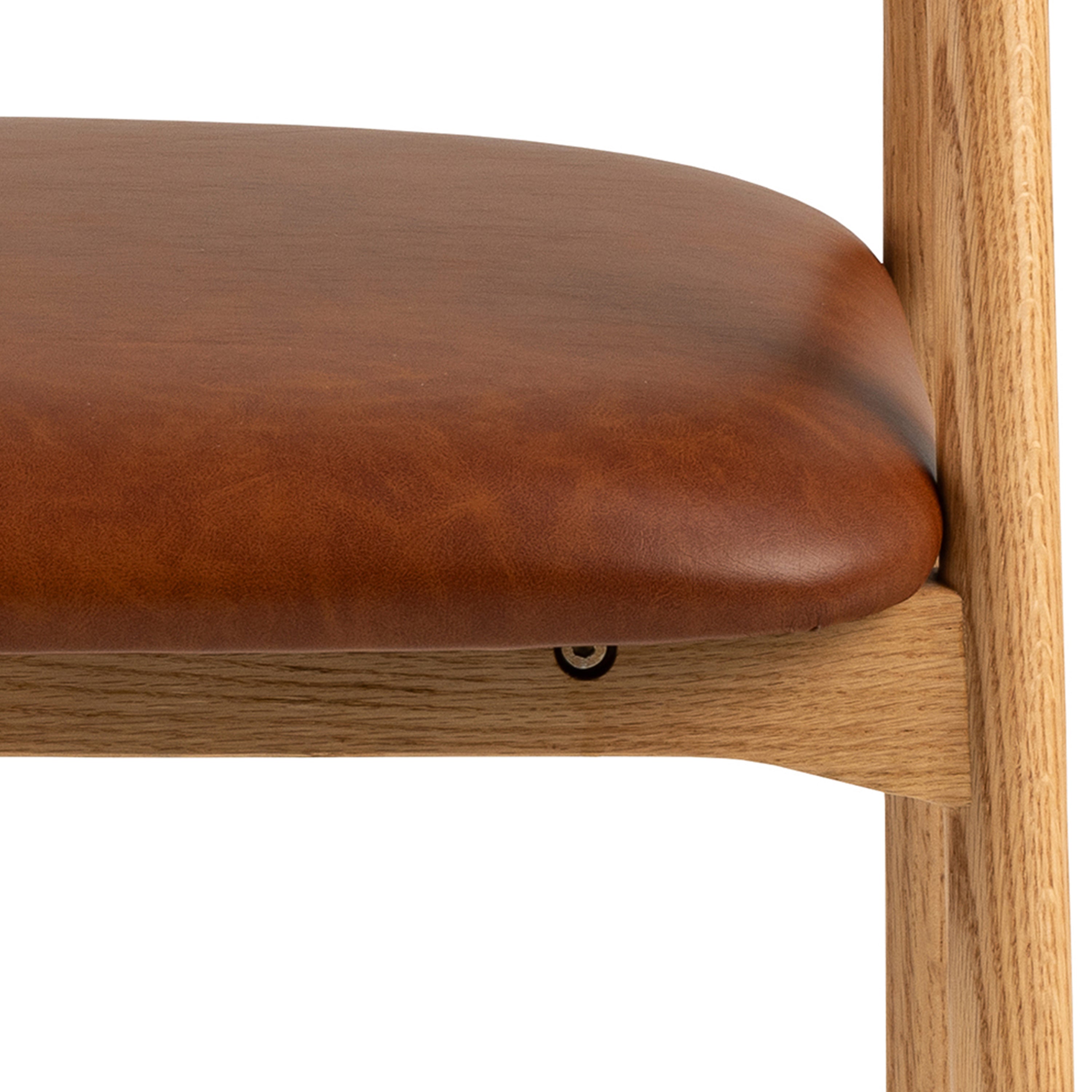 Addi Dining Chair With Armrest in PU Retro Brandy Set of 2 – FTG, view 7