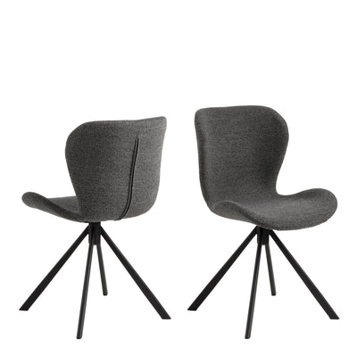Batilda Swivel Dining Chairs in Grey Fabic Set of 2 – FTG