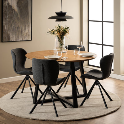 Batilda Swivel Dining Chairs in Grey Fabic Set of 2 – FTG, view 4