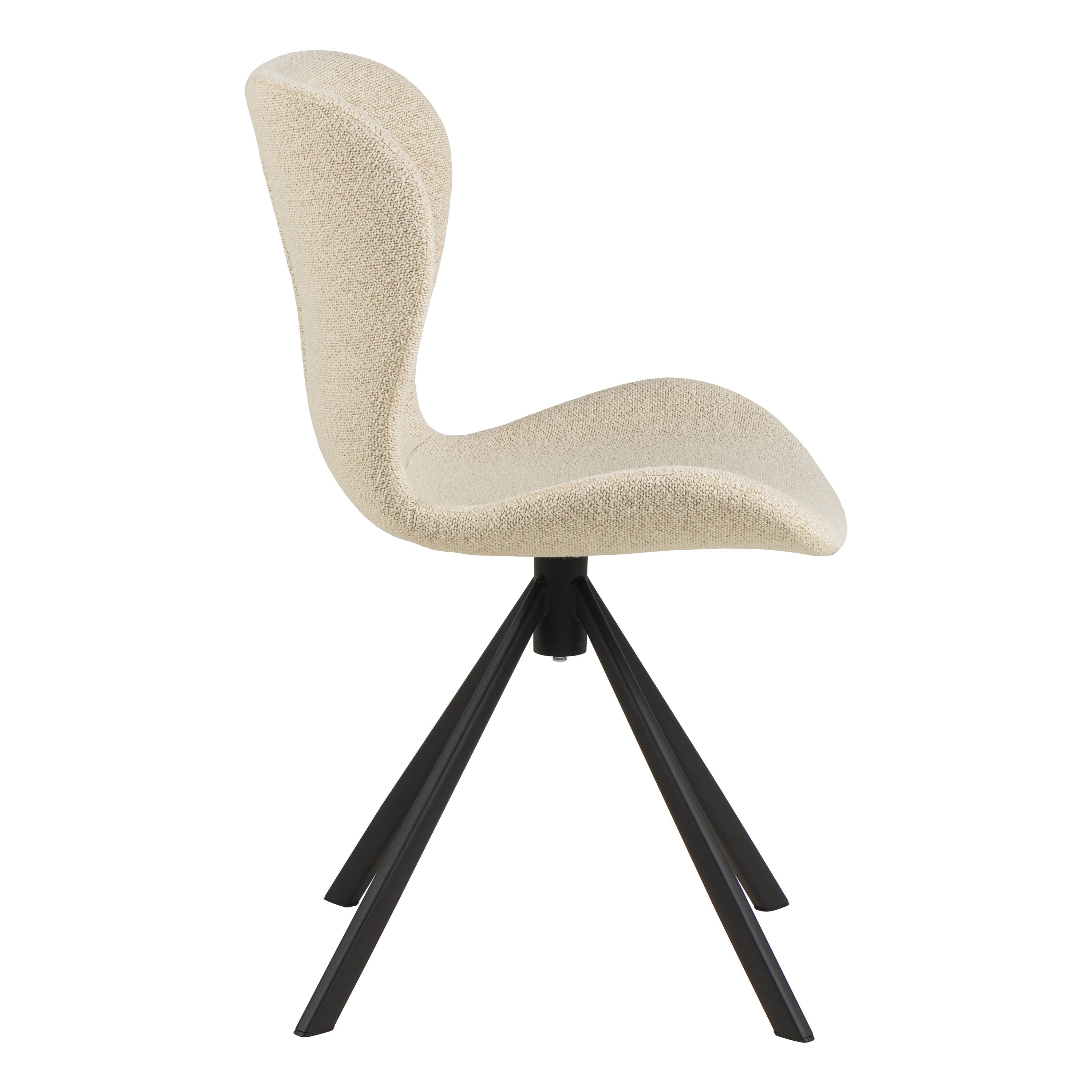 Batilda Swivel Dining Chairs in Cream Fabic Set of 2 – FTG, view 3
