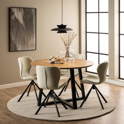 Batilda Swivel Dining Chairs in Cream Fabic Set of 2 – FTG, view 4