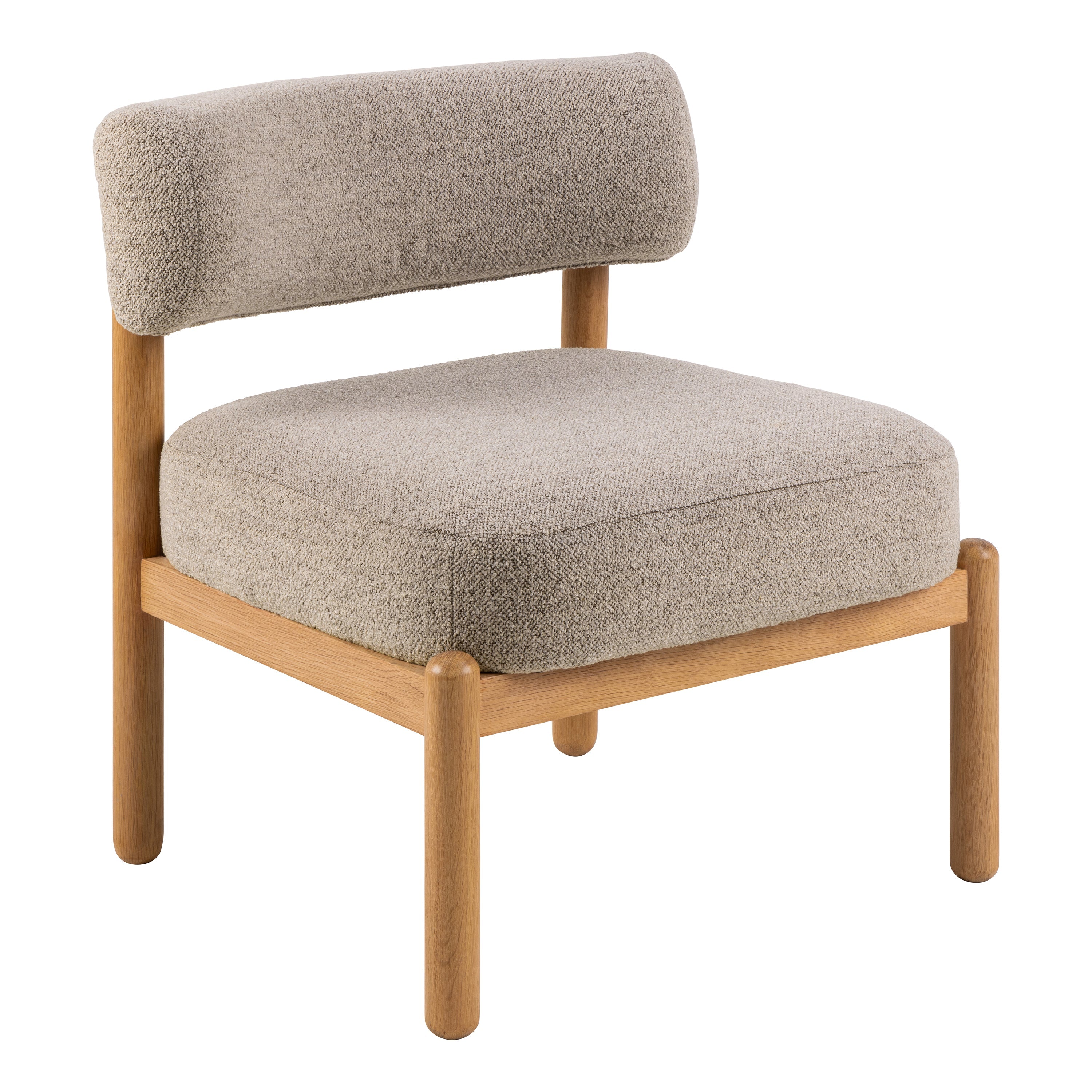 Burley Lounge Chair in Beige Fabric and Oak – FTG