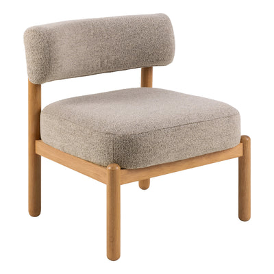 Burley Lounge Chair in Beige Fabric and Oak – FTG