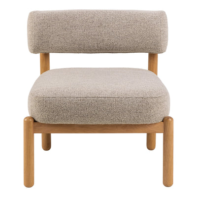 Burley Lounge Chair in Beige Fabric and Oak – FTG, view 2