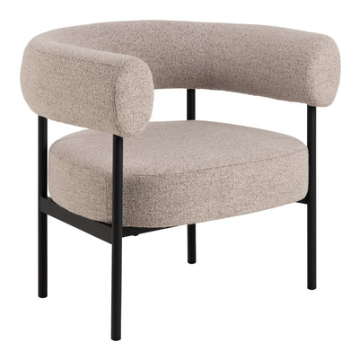 Oakfield Lounge Chair in Beige Fabic with Black Legs – FTG