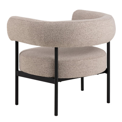 Oakfield Lounge Chair in Beige Fabic with Black Legs – FTG, view 3