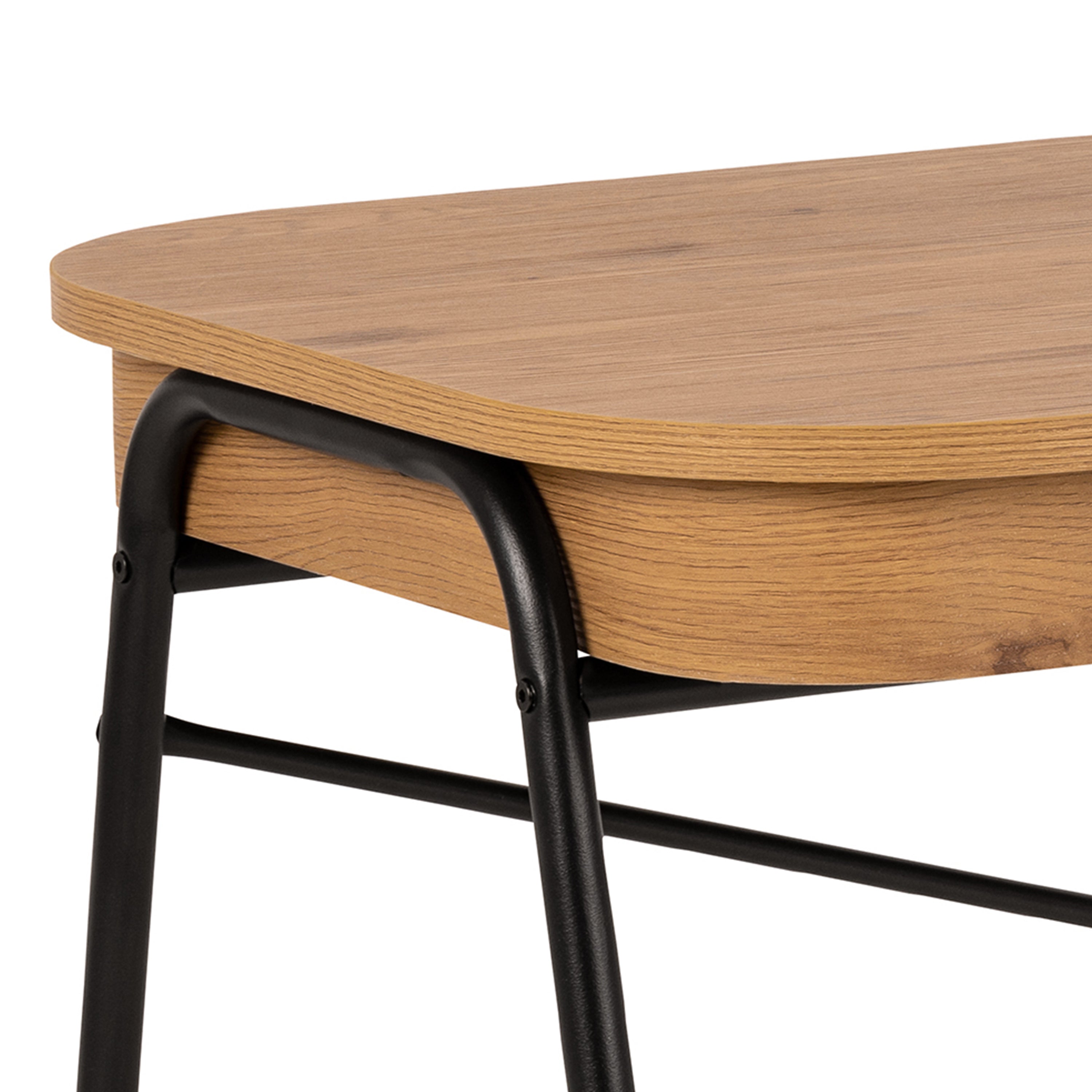 Blueton Office Desk with 2 Drawers in Black and Oak – FTG, view 10
