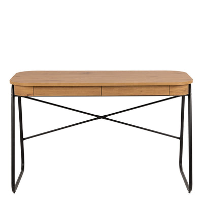 Blueton Office Desk with 2 Drawers in Black and Oak – FTG, view 2