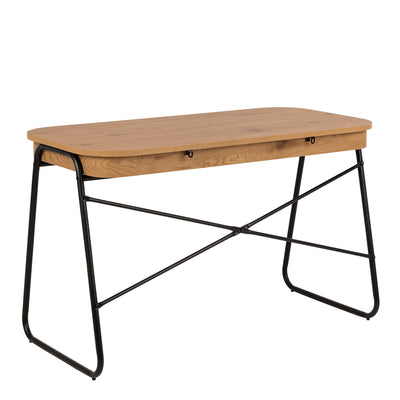 Blueton Office Desk with 2 Drawers in Black and Oak – FTG, view 3
