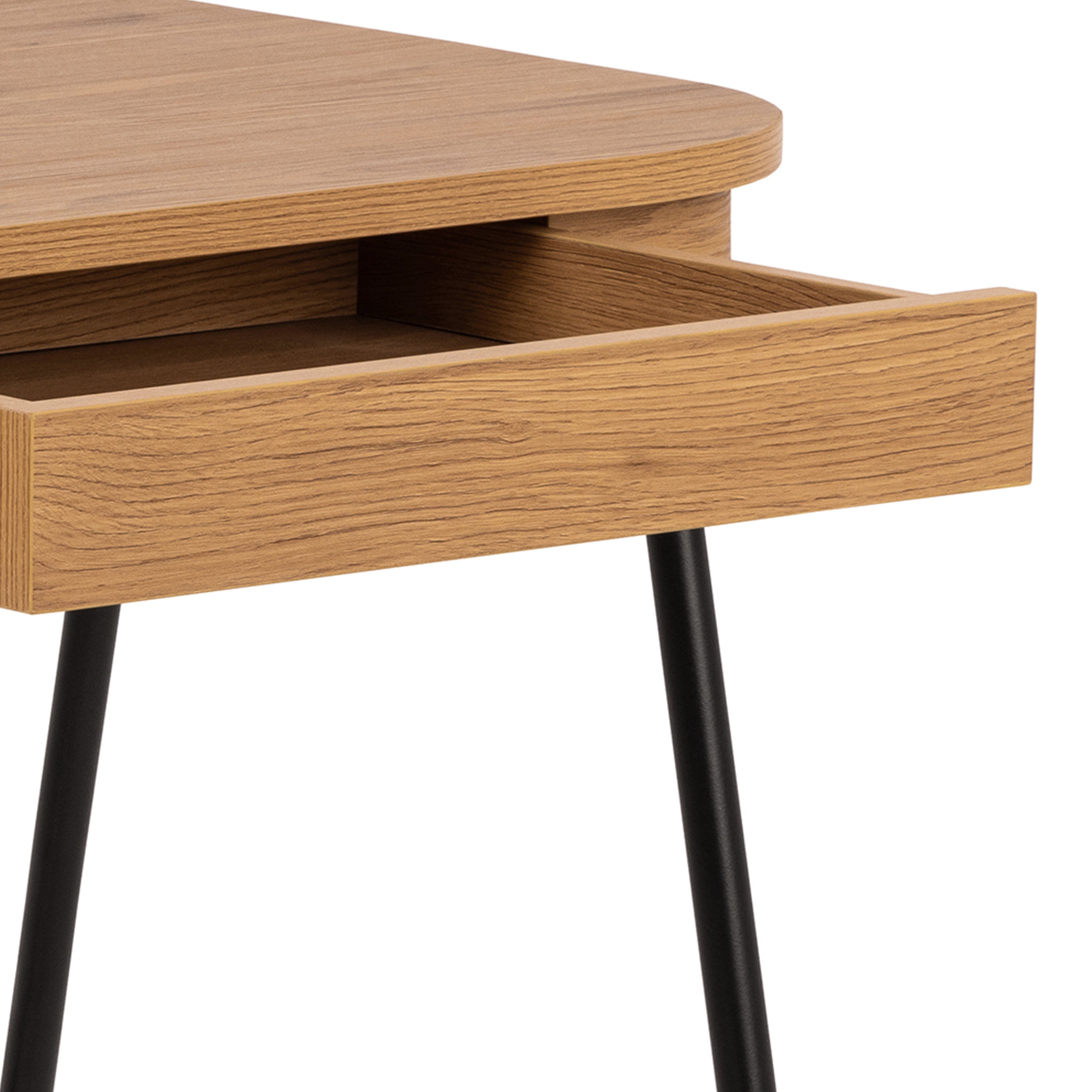Blueton Office Desk with 2 Drawers in Black and Oak – FTG, view 9