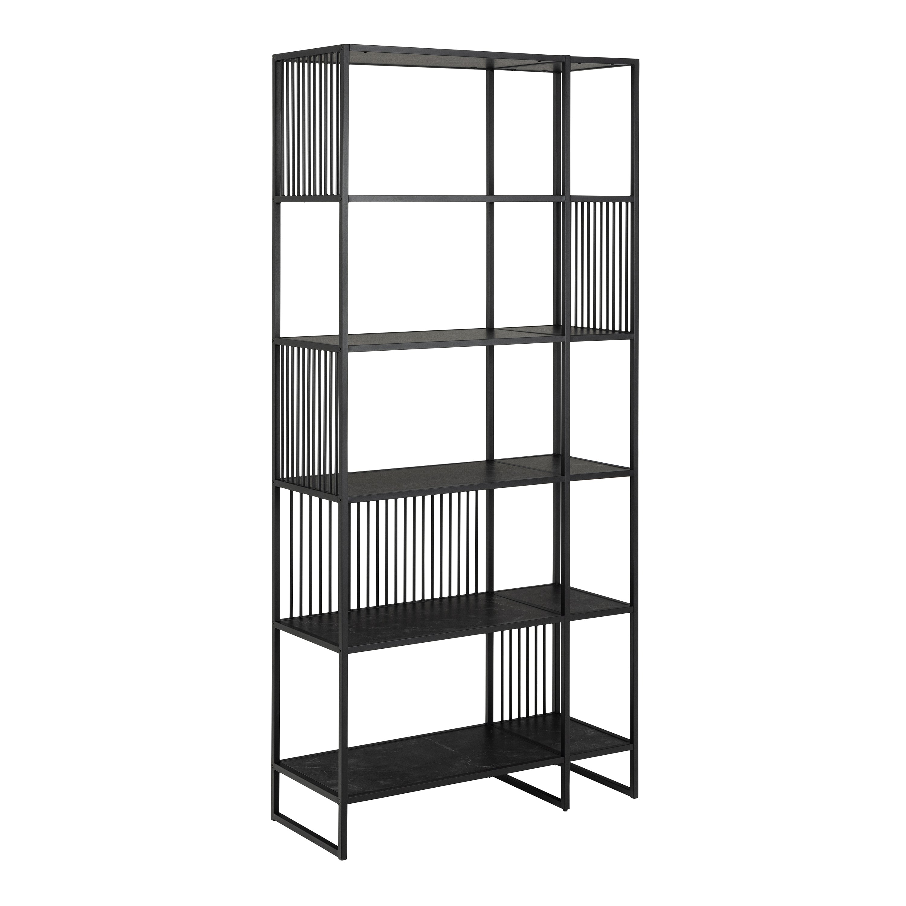 Strington Bookcase with 5 Shelves in Black – FTG