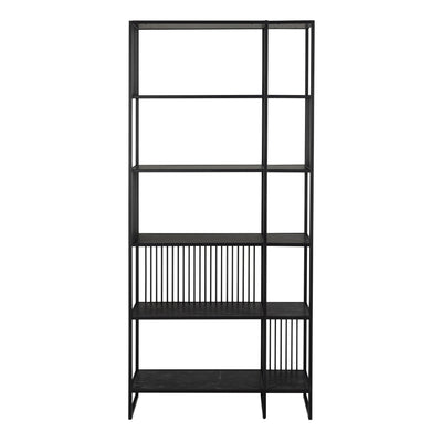 Strington Bookcase with 5 Shelves in Black – FTG, view 2