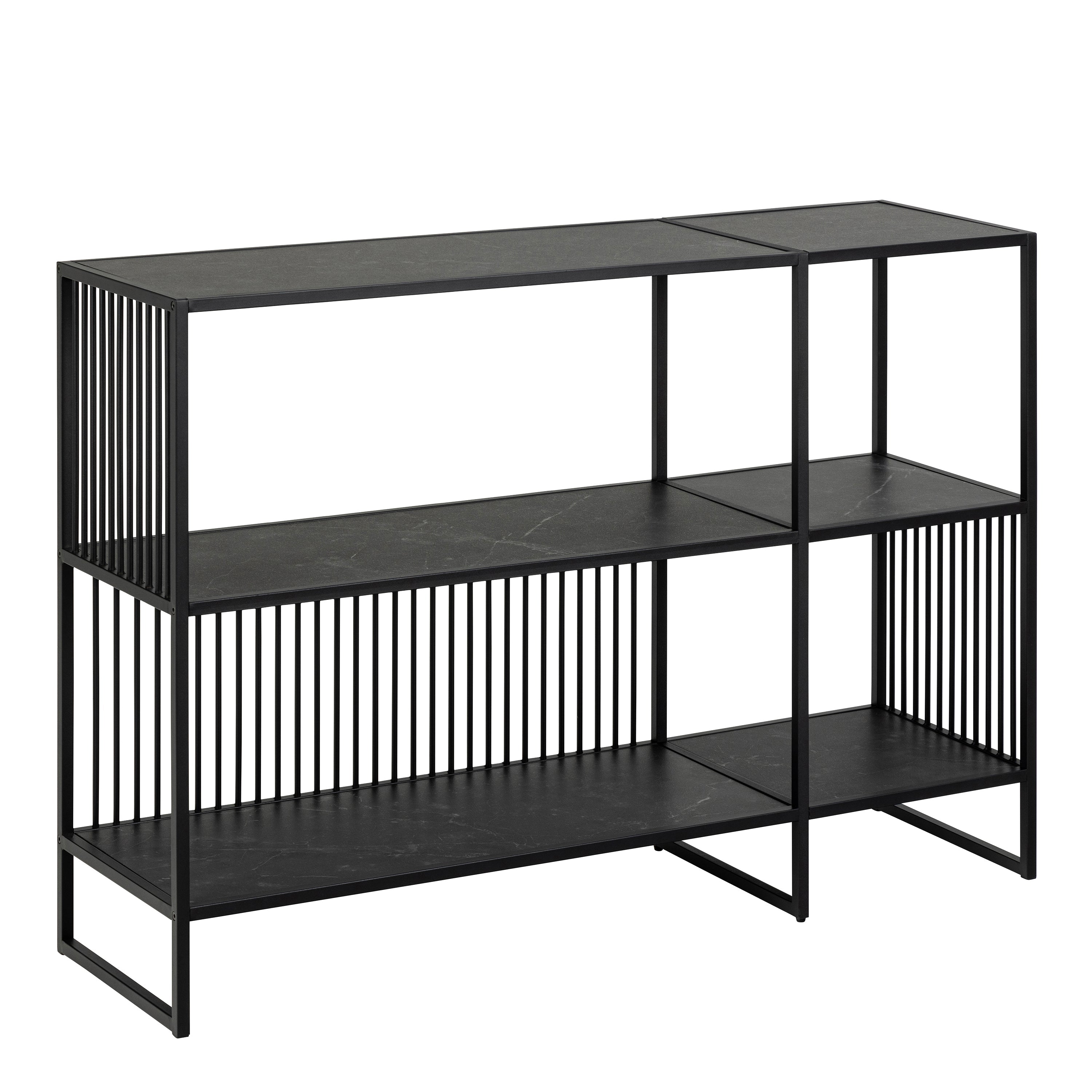 Strington Bookcase with 2 Shelves in Black – FTG