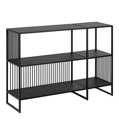 Strington Bookcase with 2 Shelves in Black – FTG
