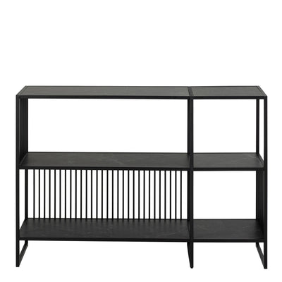 Strington Bookcase with 2 Shelves in Black – FTG, view 2