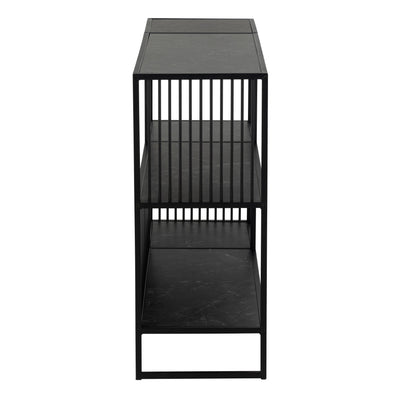 Strington Bookcase with 2 Shelves in Black – FTG, view 3