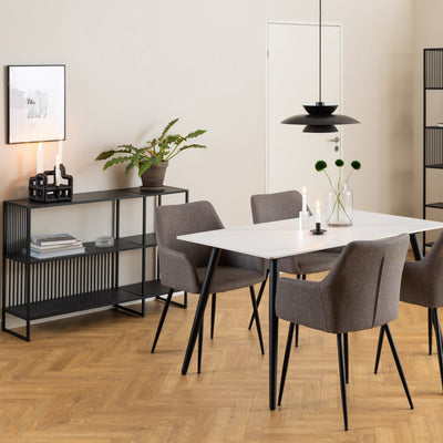 Strington Bookcase with 2 Shelves in Black – FTG, view 4