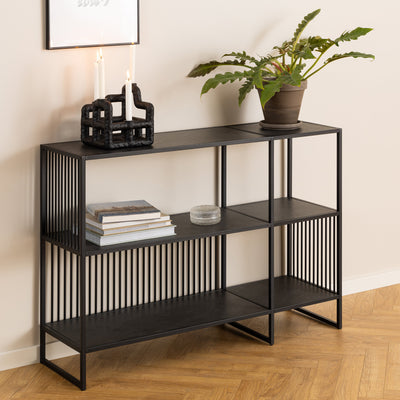 Strington Bookcase with 2 Shelves in Black – FTG, view 5