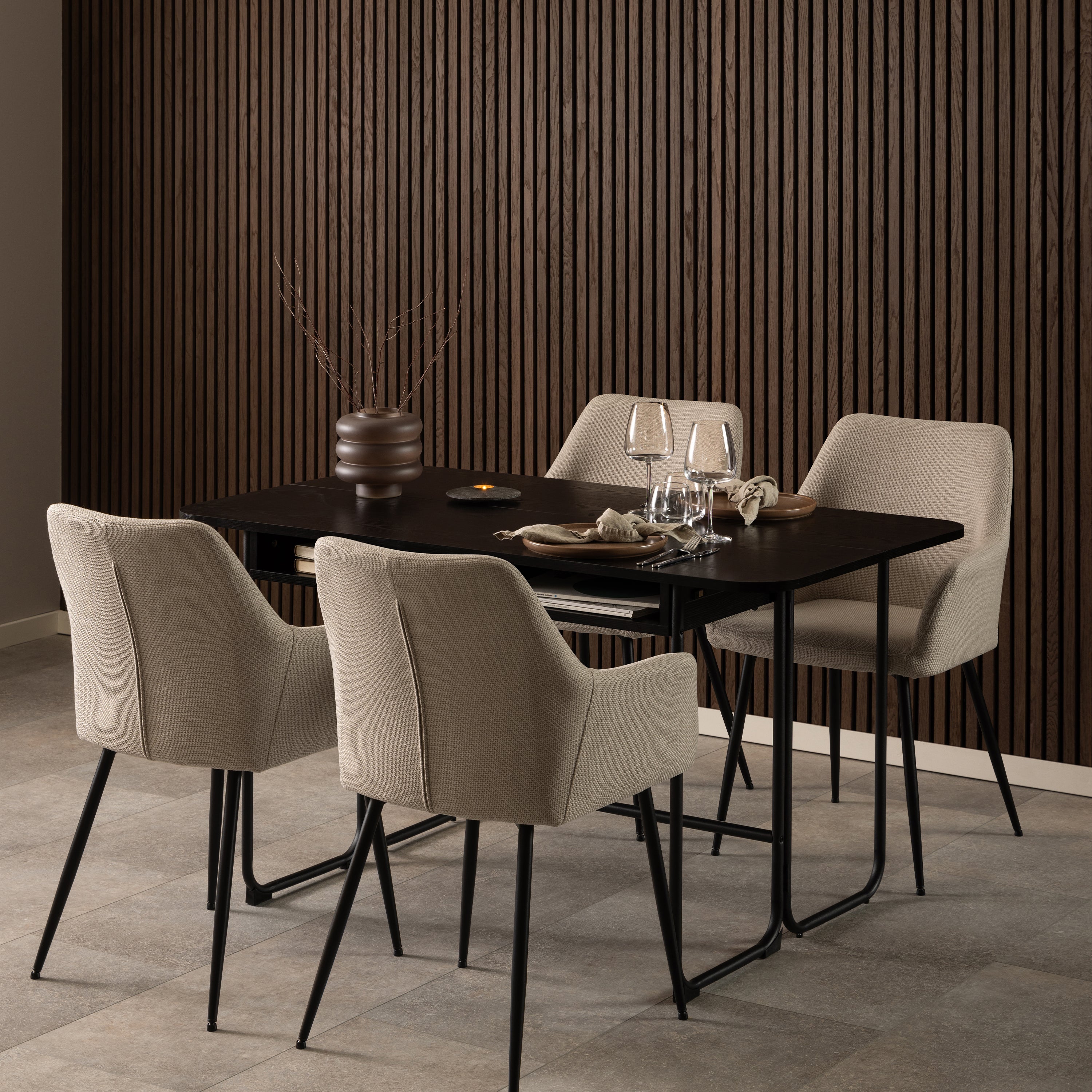 Darlington  Dining Table in Black – FTG, view 6