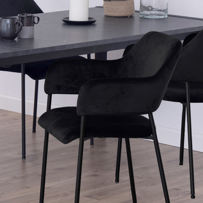 Lima Dining Chair with Armrest in Black Set of 2 – FTG, view 6