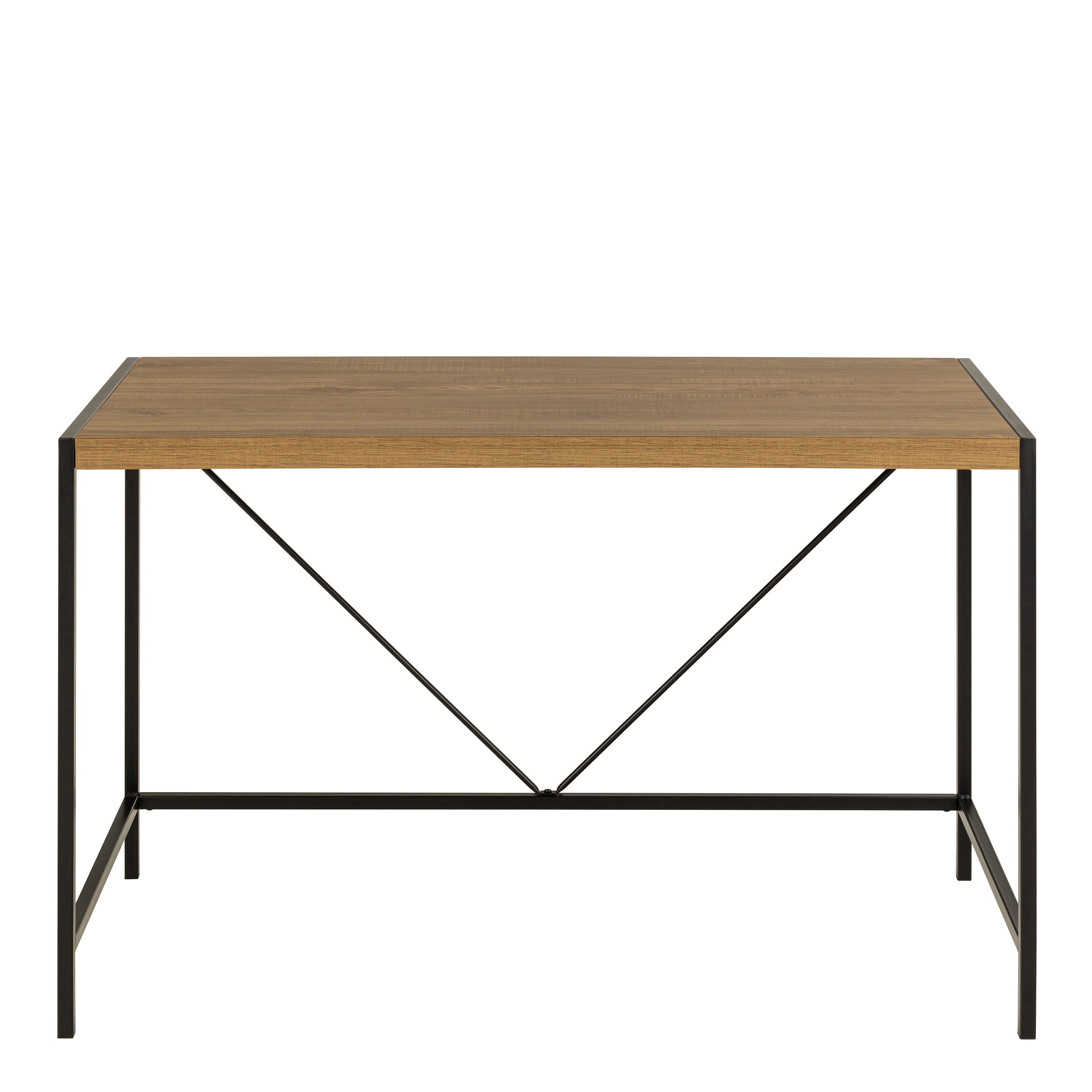 Bahamas Office Desk in Black and Oak – FTG, view 2