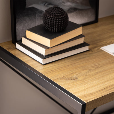 Bahamas Office Desk in Black and Oak – FTG, view 5