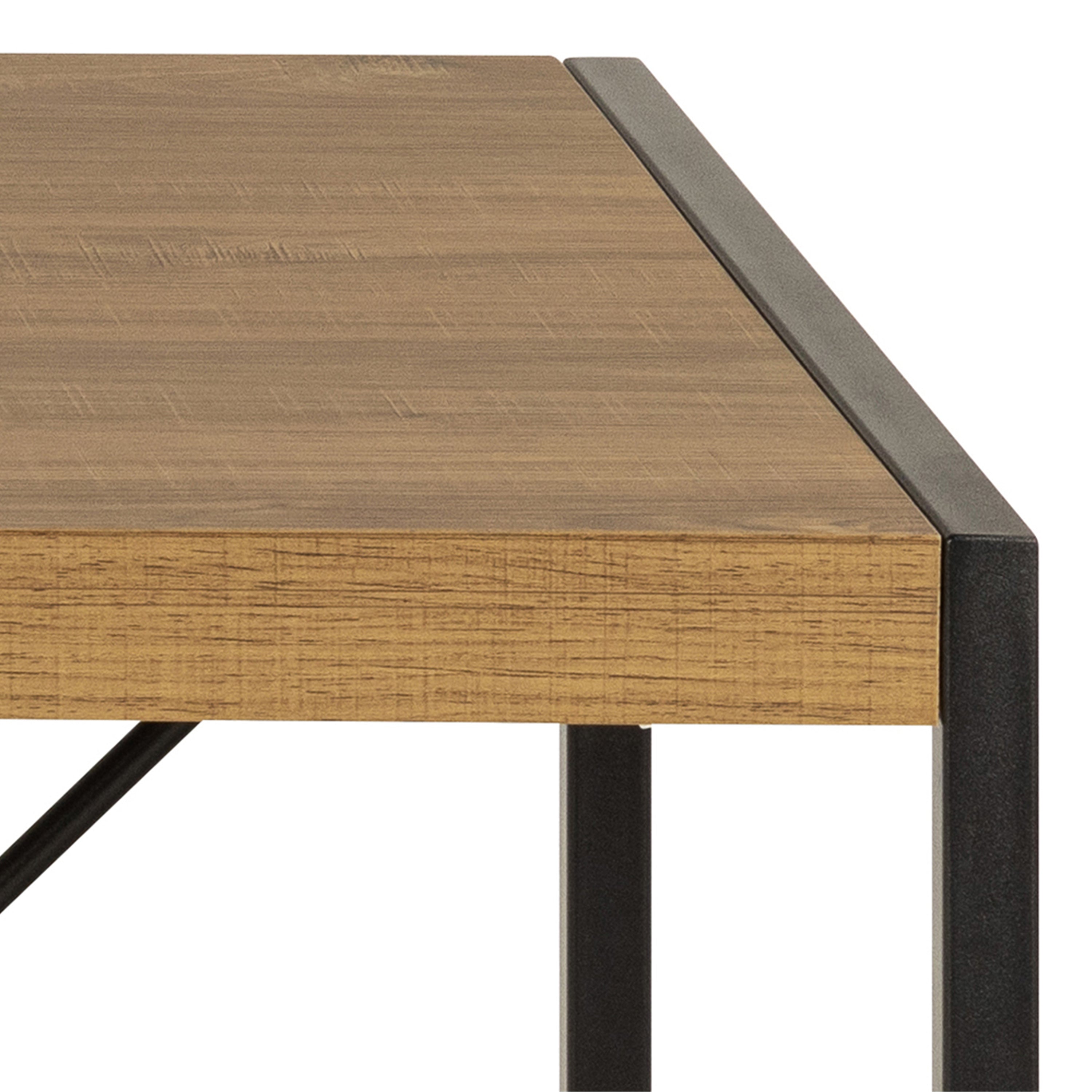 Bahamas Office Desk in Black and Oak – FTG, view 7