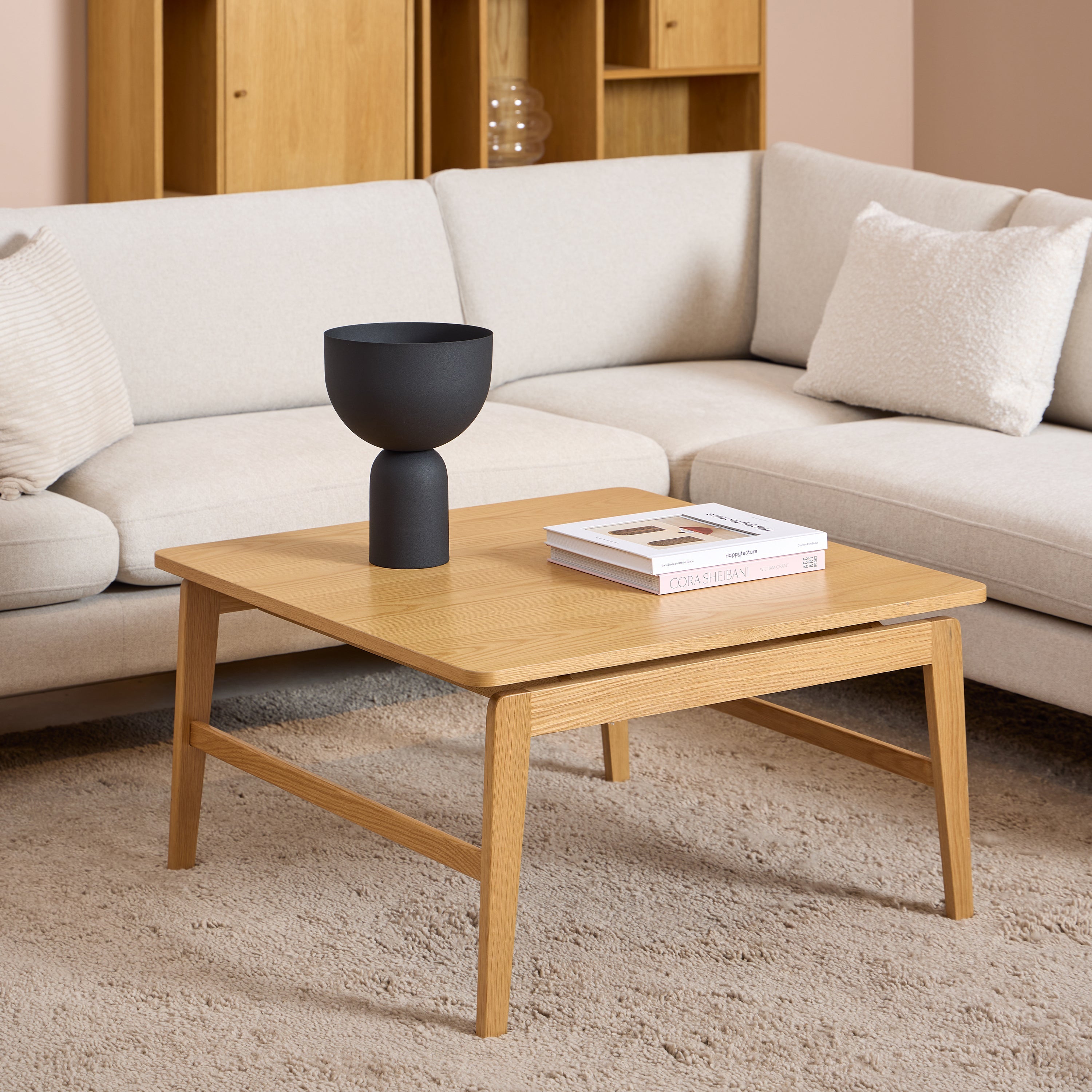 Essex Square Coffee Table in Oak – FTG, view 3