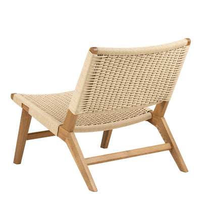 Carson Lounge Chair in Off White and Oak – FTG, view 3
