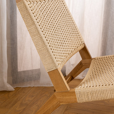 Carson Lounge Chair in Off White and Oak – FTG, view 5
