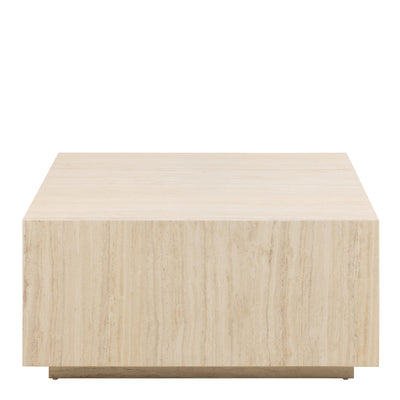 Dice Square Coffee Table in Light Travertine Effect 90x90x42cm – FTG, view 2