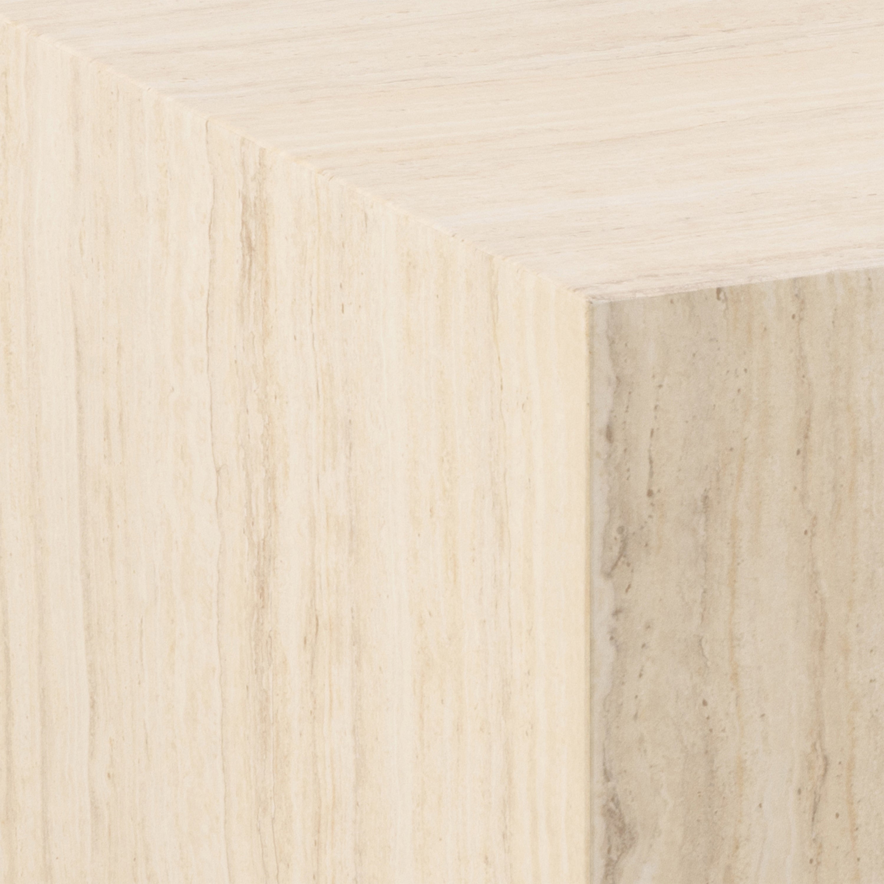 Dice Square Coffee Table in Light Travertine Effect 90x90x42cm – FTG, view 5