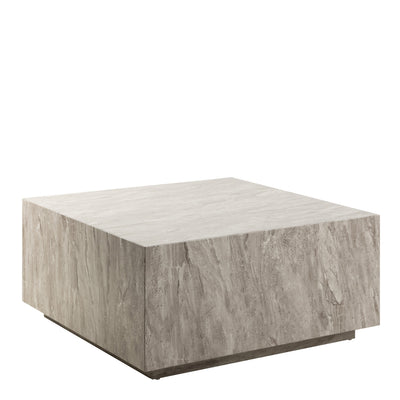 Dice Square Coffee Table in Grey Marble 90x90x42cm – FTG