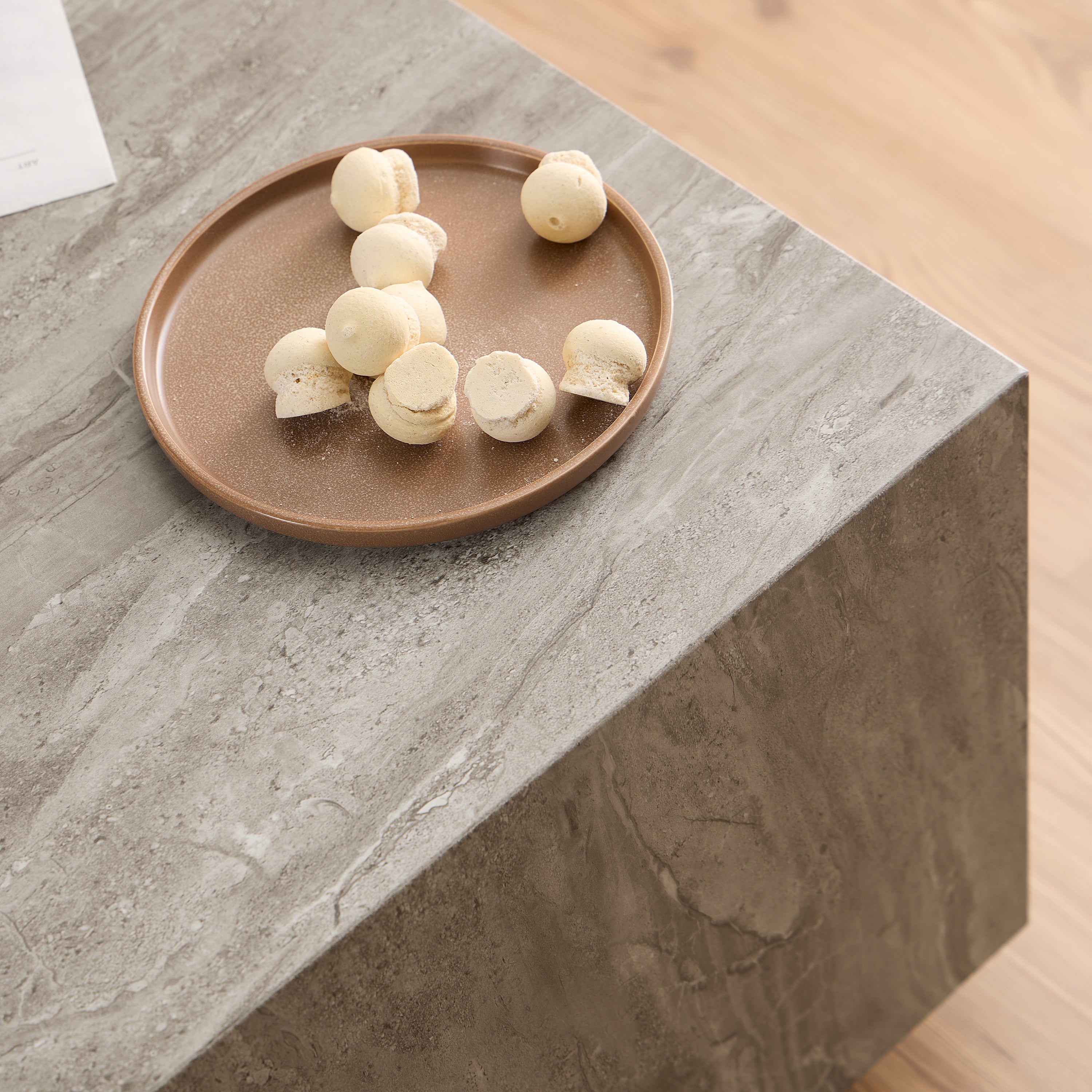 Dice Square Coffee Table in Grey Marble 90x90x42cm – FTG, view 4