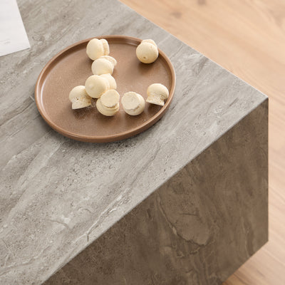 Dice Square Coffee Table in Grey Marble 90x90x42cm – FTG, view 4