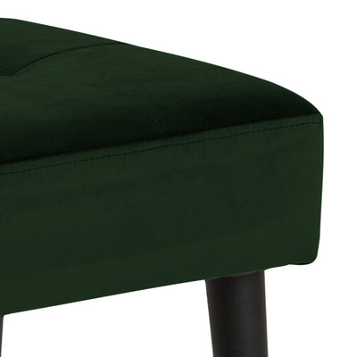 Glory Bench in Forest Green Fabric & Black Metal Base