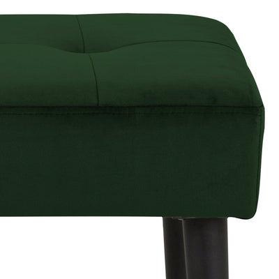 Glory Bench in Forest Green Fabric & Black Metal Base
