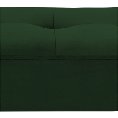 Glory Bench in Forest Green Fabric & Black Metal Base