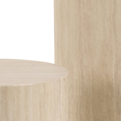 Dice Round Pedestal Set of 2 in Travertine Rough Paper – FTG, view 6