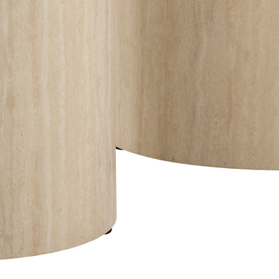 Dice Round Pedestal Set of 2 in Travertine Rough Paper – FTG, view 7