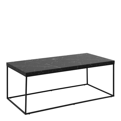 Barossa Coffee Table with Black Marble Marquina Top & Black Steel Base 110x55x45cm – FTG