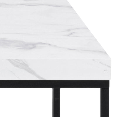 Barossa Coffee Table with White Marble Carrara Top & Black Steel Base 110x55x45cm – FTG, view 6