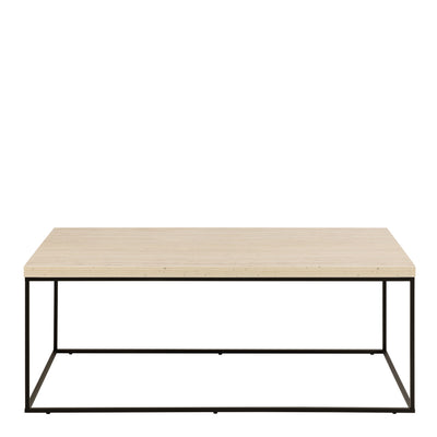Barossa Coffee Table with Travertine Rough Paper Top & Black Powder Steel Base 110x55x45cm – FTG, view 2