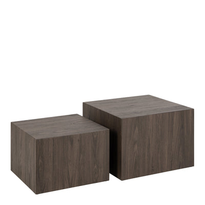 Dice Square Coffee Table Set in Smoked Ash – FTG