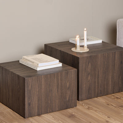 Dice Square Coffee Table Set in Smoked Ash – FTG, view 4