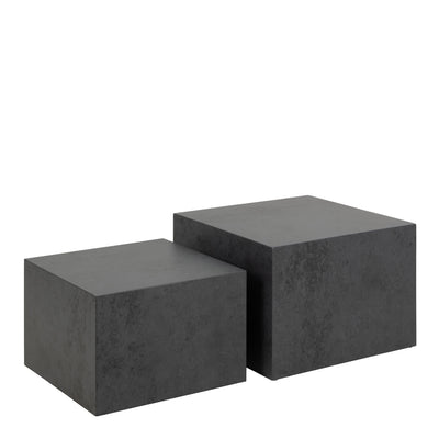 Dice Square Coffee Table Set in Black Ocean Rough Paper – FTG